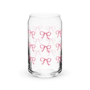 Custom Coquette Bows in Pink, Trendy Glassware, Gifts for Her, Friend Gift, French Inspired Drinkware