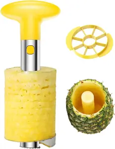 SUSWIM Easy Kitchen Tool Stainless Steel Fruit Pineapple Peeler Corer Slicer Cutter