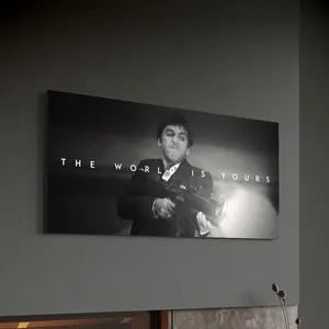 Iconic "The World Is Yours" Tony Montana Scarface Poster - A Motivational Wall Art Masterpiece. An Inspiring Addition for Any Space - Unframed Decor Decoration