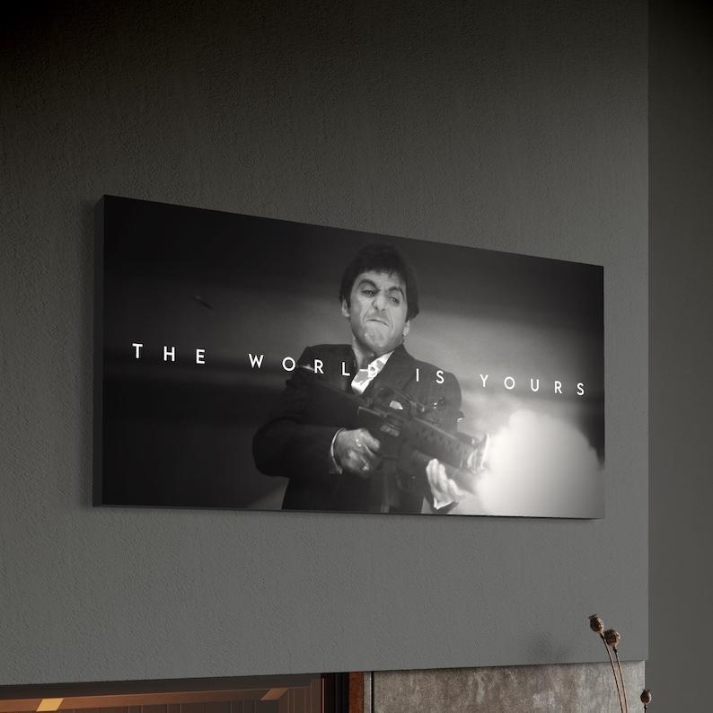 Iconic "The World Is Yours" Tony Montana Scarface Poster - A Motivational Wall Art Masterpiece. An Inspiring Addition for Any Space - Unframed
