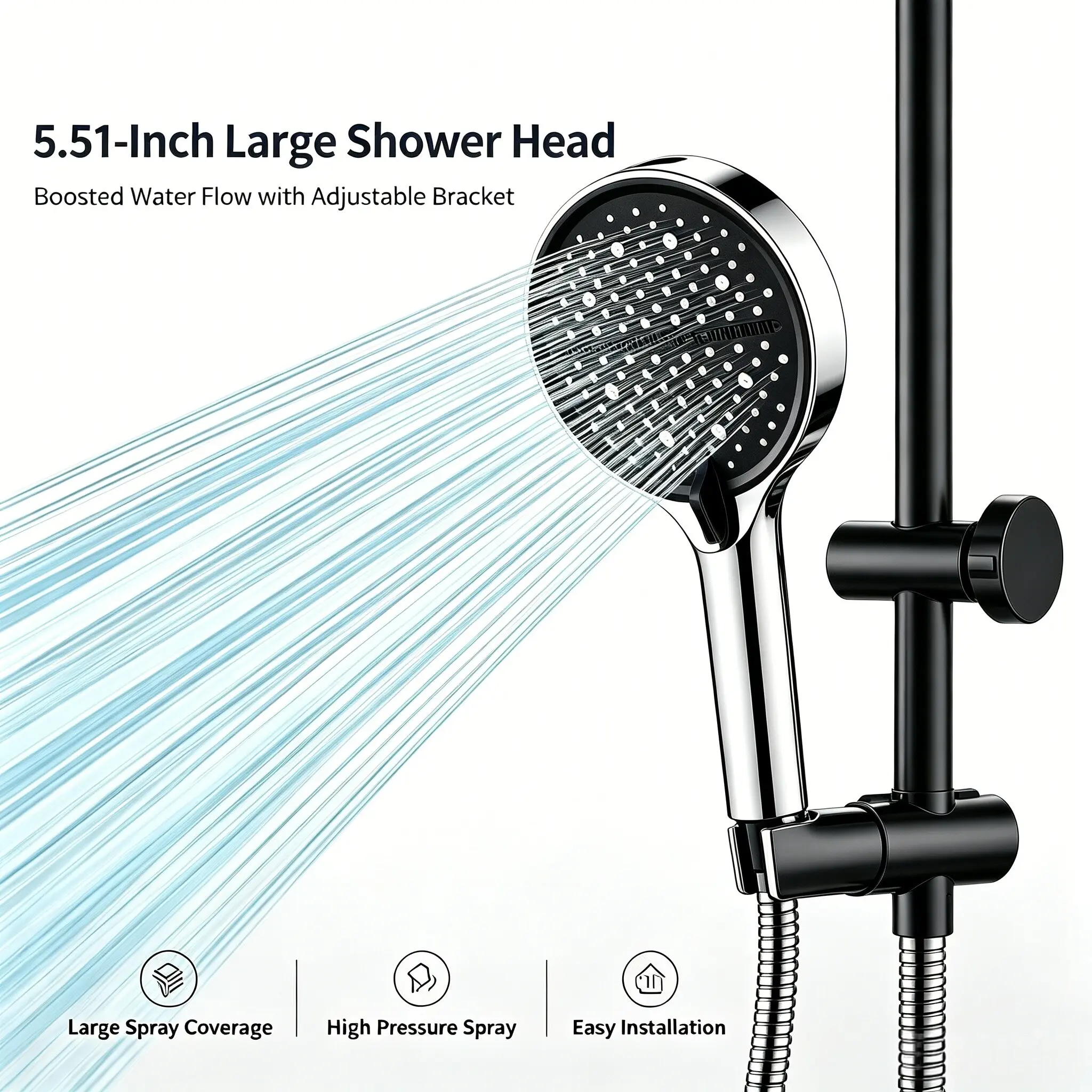 Shower faucet,High Pressure Handheld Shower Head - Home Bathroom Essential Upgrade Gadget with Multiple Spray Modes for Spa-Like Bathing Experience
