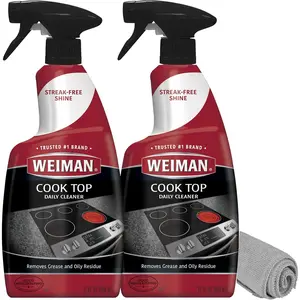 Cooktop Cleaner for Daily Use (2 Pack) Streak Free, Residue Free, Non-Abrasive Formula - 22 Ounce