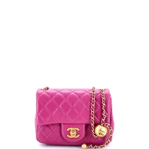 Pre-owned CHANEL material Messenger Bags Pearl Crush Square Flap Bag Quilted Lambskin Mini by Rebag