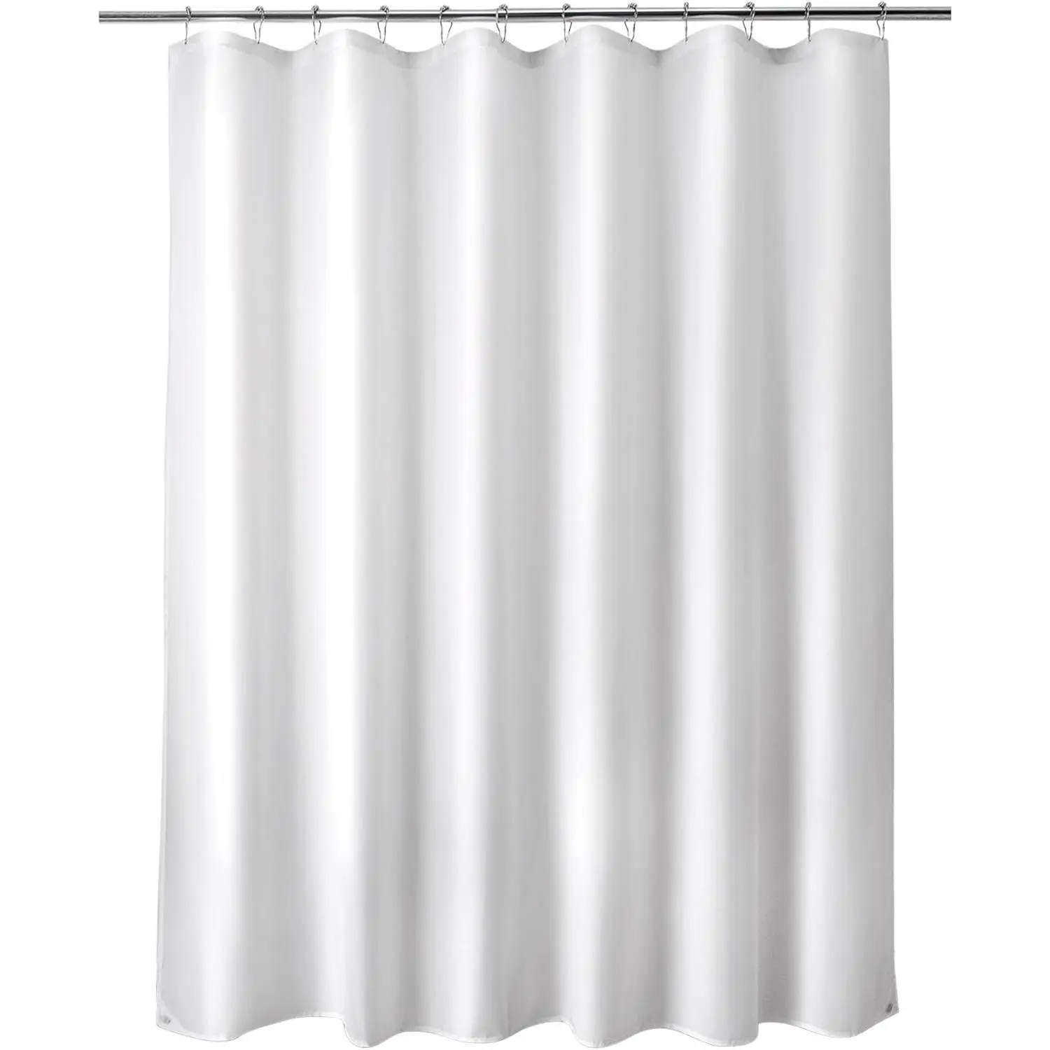 Fabric Shower Curtain Liner Washable, Cloth Shower Liner with , White Shower Liner Soft Fabric, Lightweight Shower Curtain Liner, 70x72 Inches