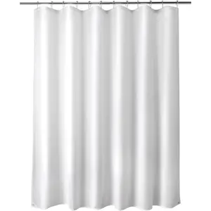 Fabric Shower Curtain Liner Washable, Cloth Shower Liner with , White Shower Liner Soft Fabric, Lightweight Shower Curtain Liner, 70x72 Inches