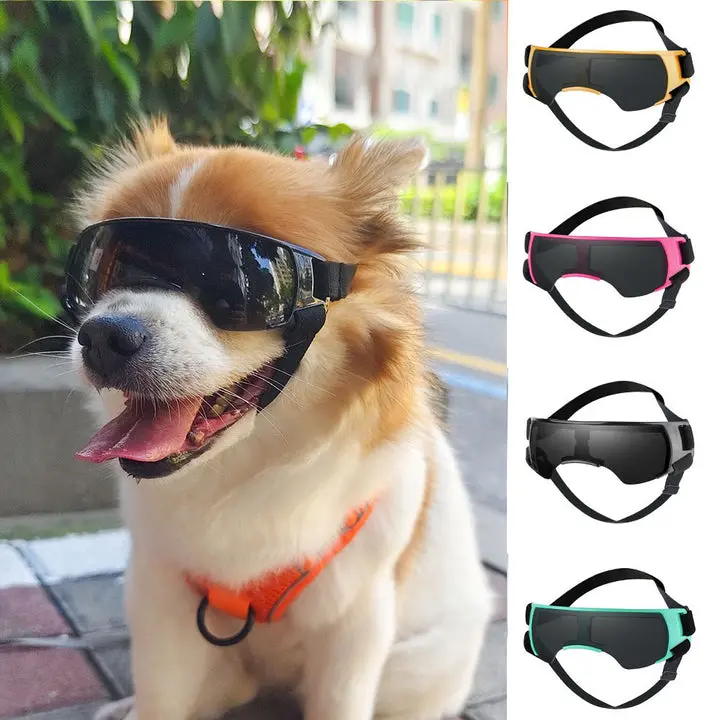 Sun & UV Protection Goggles for Small & Medium Dogs, Only for Long-Snouted Dogs, Not Fit for Medium/Short-Snouted Breeds.