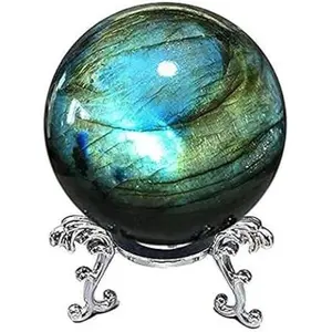 6-7cm Rainbow and Blue Labradorite Sphere Natural Labradorite Ball Energy Stone Decoration