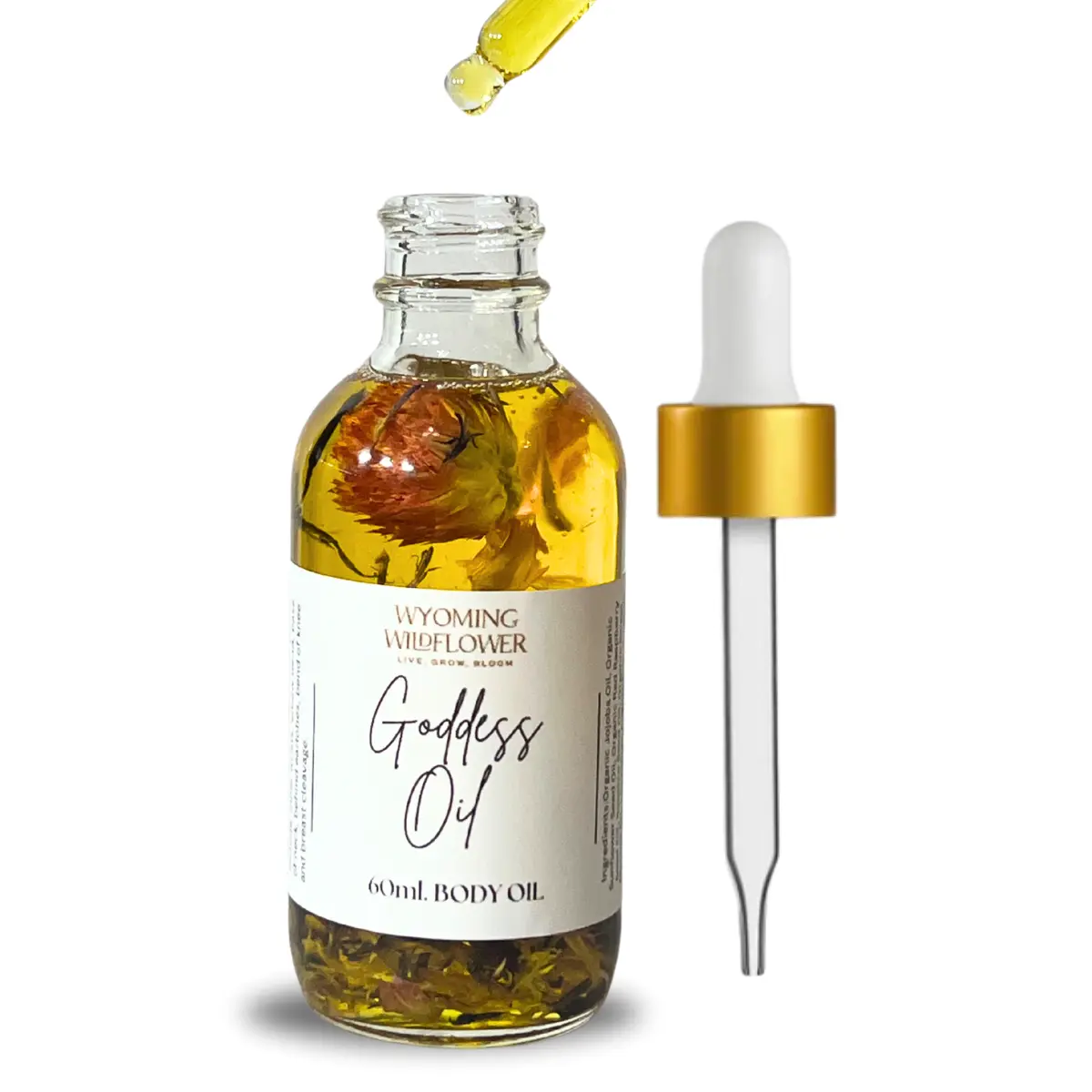 Goddess Body Oil | Organic | Nourishing | Calming | Soft Skin | Intoxicating Scent |  Lavender Fragrance | Skincare Sunflower Gentle Jasmine Jojoba