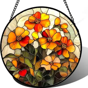 Shamrock Stained Glass Suncatcher, Clover Window Hanging Decor with Chain, Elegant Home Decoration, Perfect for Windows
