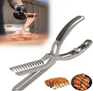 Rib Membrane Removal Tool, Stainless Steel Rib Prep Tool Membrane Remover for BBQ Enthusiasts, Ergonomic Handle for Easy Membrane Removal, Dishwasher Safe BBQ Accessories (1PCS)
