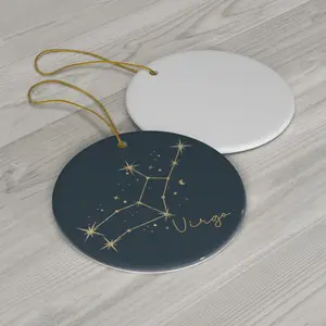 Zodiac Sign Sagittarius Taurus Aries Leo Ceramic Christmas Ornament, Zodiac Virgo Cancer Pisces Capricorn Christmas Gift, Gemini Ornament