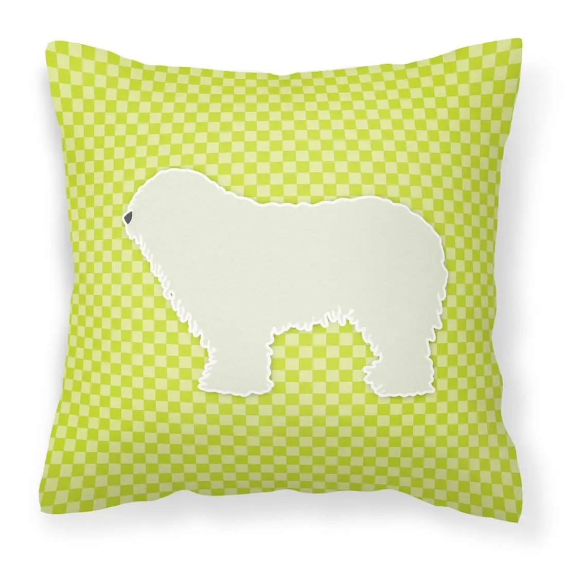 Komondor Checkerboard Green Fabric Decorative Pillow BB3855PW1818