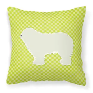 Komondor Checkerboard Green Fabric Decorative Pillow BB3855PW1818