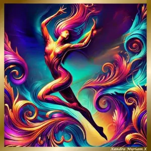 "Fire Dancer" Luxury Italian Silk Scarf from Lake Como - Vibrant Art Design for Elegance