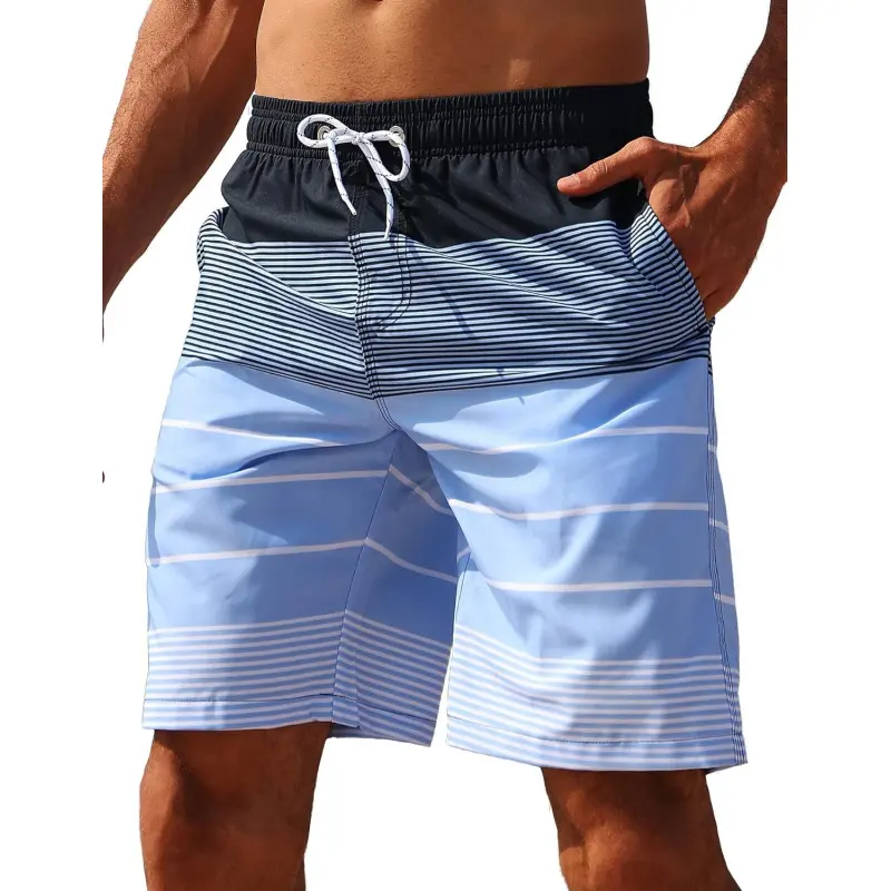 Men's Quick-Dry Elastane Swim Trunks with Mesh Lining, Adjustable Waist Belt, Ideal for Beach, Hot Spring & Drifting, Beach Volleyball Bathing Suit Bottoms, Polyester Blend
