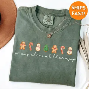 Comfort colors Ot Graphic T-shirt Occupational Therapy Shirt Ot Christmas Shirt Christmas Ot Shirts Ot Shirt Christmas Occupational Therapy Tee