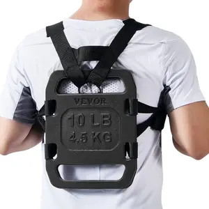 Summervibes VEVOR Cast Iron Ruck Weights, 10LB Pair Ruck Plate, Weighted Weights for Rucking, Adjustable Ruck Plate with Straps, for Rucking, Swings, Squat, Strength Training, Weightlifting, Fitness Workout