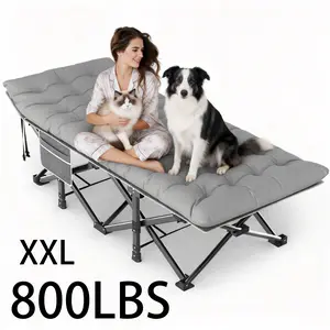 Slendor Folding Camping Cot with Mattress, 32in large Oversized Cots portable Bed Folding Cot ，500lb Loading Portable with Carry Bag for Outdoor Camping, Guest, Office Nap, Travel bed