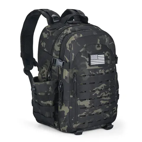 【Holiday Haul Sale】Unisex 40L MOLLE Tactical Travel Backpack - Polyester Outdoor Travel Rucksack with Modular System, Multiple Pockets, Water-Repellant Design, Double-Stitched, Patch-Ready Top for Hiking, Camping