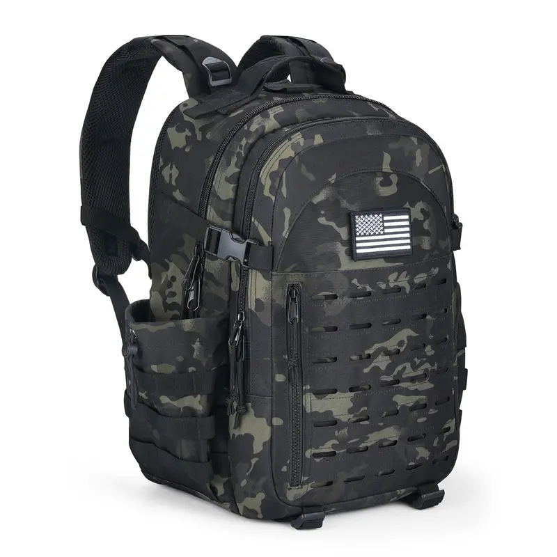 【Holiday Haul Sale】Unisex 40L MOLLE Tactical Travel Backpack - Polyester Outdoor Travel Rucksack with Modular System, Multiple Pockets, Water-Repellant Design, Double-Stitched, Patch-Ready Top for Hiking, Camping