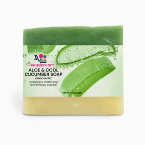 Aloe & Cool Cucumber Soap - Natural Ingredients, Refreshing scent, Moisturizing formula, Ideal for Dry Skin Body Care Cleansing