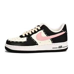 Nike Air Force 1 Custom Low-Top Flats - Unisex Breathable, Slip-Resistant, Minimalist Sneakers, Lifestyle Colorblock, Black, House White Official Maison Mihara Versatile Shoes, Breathable Sneakers