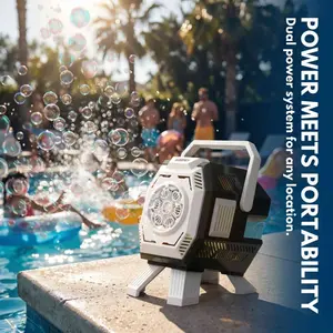 Tabletop Automatic Bubble Machine, Unisex, Continuous Bubble Generation, Includes 50ML Concentrate, Requires 4 Aa Batteries, Perfect for Parties