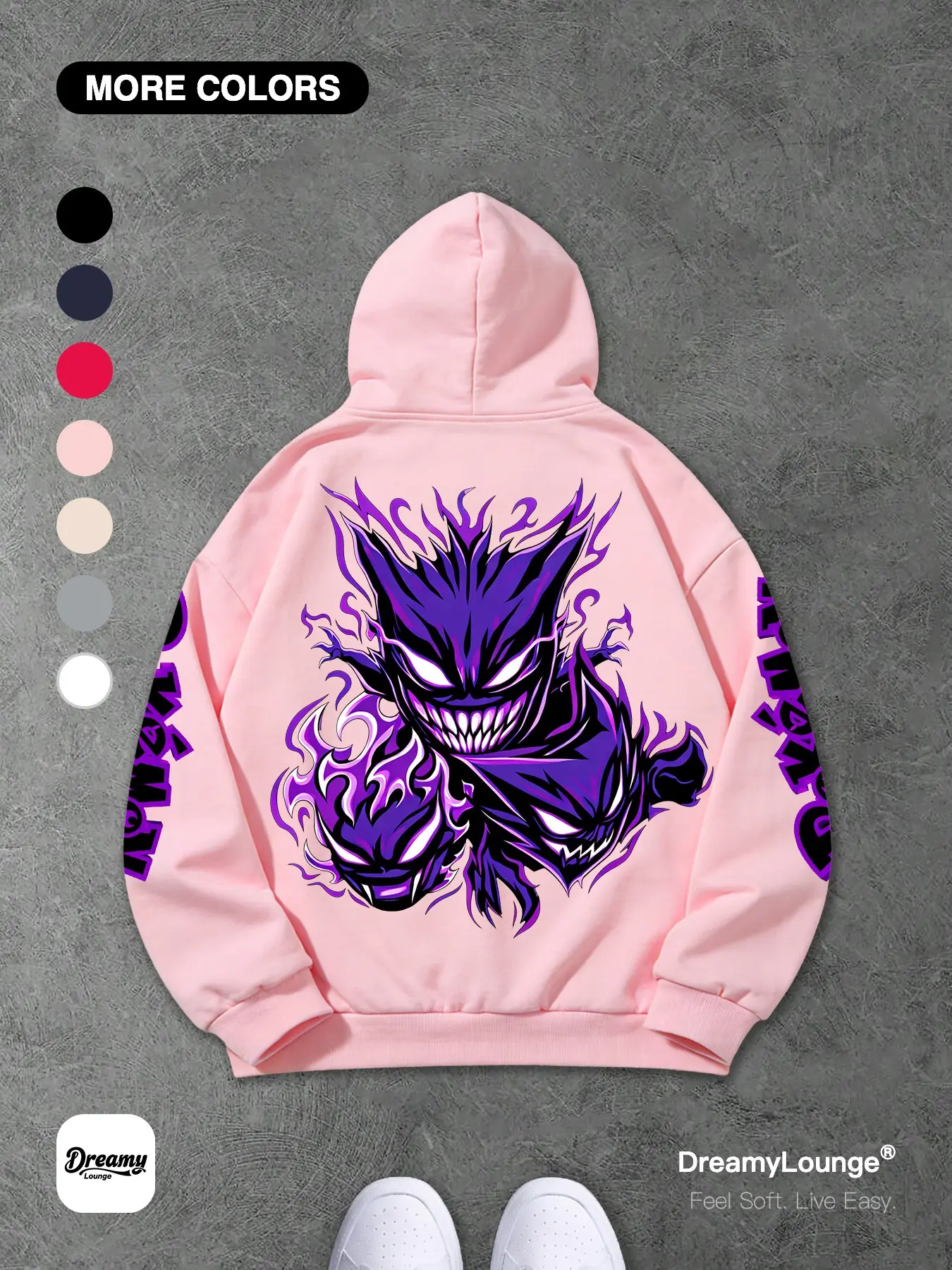Classic Pet Pikachu Print Loose Hoodie with Pockets, Cute Animal Sweatshirt, Casual Home Wear or Daily, Comfortable Lounge Clothing for Men