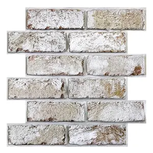 Home Improvement Commomy 10 Pcs 3D  Faux Brick Wall Panels 11.8"X11.8"  PVC Peel and StickRust Red Wall Tile Farmhouse DIY, Fireplace Interior Design