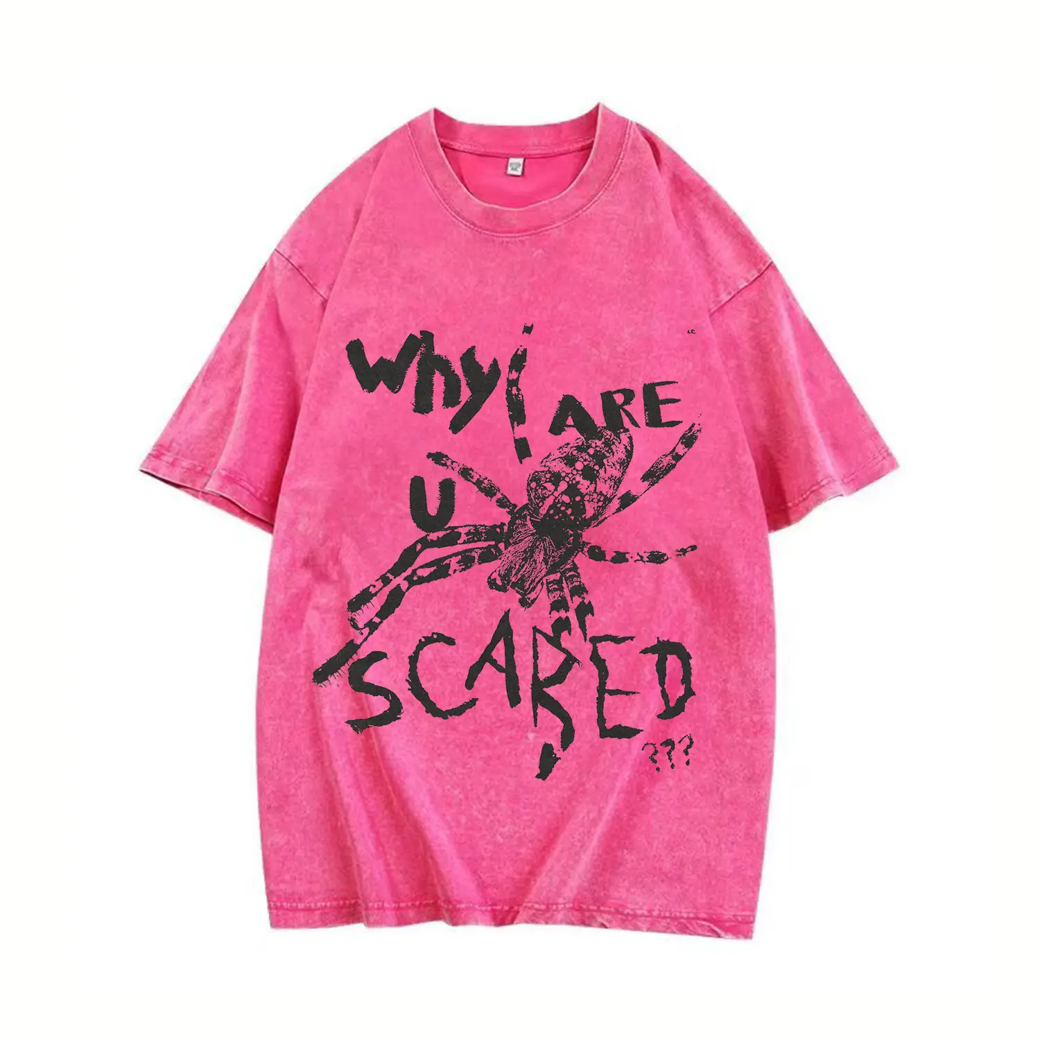 Spring-like Tシャツ Fitcheak Spider and Letter Print T-shirt Unisex Design Stretch