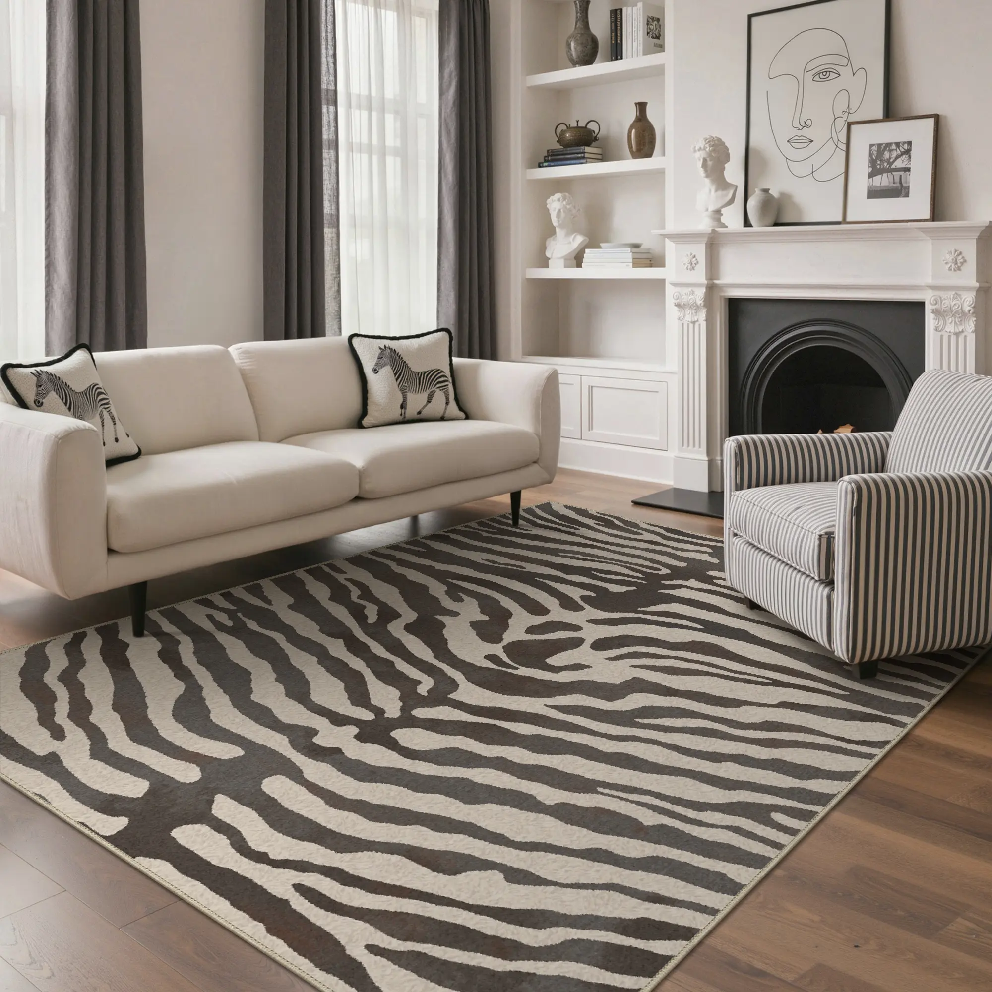 【Summer Sale】GENIMO Non Slip Area Rug for Living Room,  Bedroom, Kitchen - Lightweight Mat, Machine Washable Low Pile Rugs,home decor,home essentials