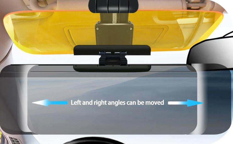 2 in 1 Universal Anti Glare Visor for Car, HD Car Visor Extender Sun Blocker  Day and Night Adjustable Angle Anti Dazzle and UV for Most Cars, SUV, Pickup Truck, MPV