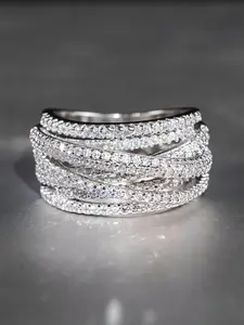 Fashion Artificial Zirconia Decorated Ring, Synthetic Zircon Rings, Fashion Jewelry for Party, Daily Clothing Decor, Trendy All-match & Exquisite Jewelry for Birthday Gift, Engagement Rings, Wedding Engagement Ring