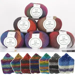 6pcs Luxury Gradient Wool Yarn Set, Rainbow Color Fine Soft Yarn, Hand Knitting Crochet Shawl Sweater Hat Scarf, DIY Craft Gift, Knitting Kit