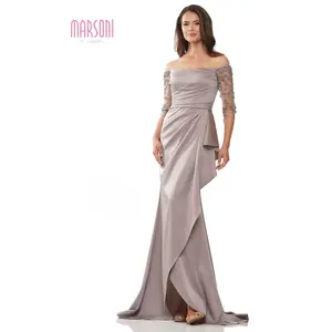 Marsoni by Colors -MV1254 Fit And Flare Dress With Ruching On Bodice