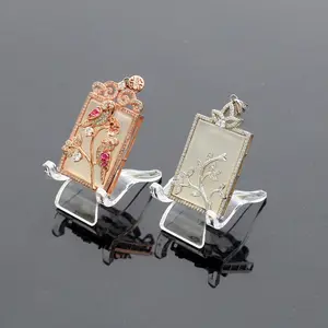 2pcs Display Holder, Clear Display Easel Stands, Pedestal Small Collectibles Display Stands for Displaying Crystal Geodes Rock Mineral Agate Coral