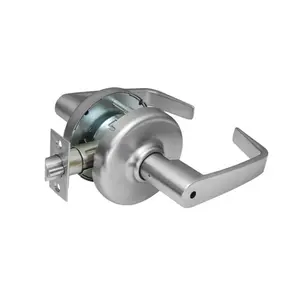 212 MAIN Corbin Russwin CL3800 Series Zinc Newport Lever & D Rose Privacy Door Lock, Satin Chrome, ANSI Strike, Grade 2 Duty, Standard Backset Size