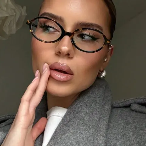 Women's Vintage Full Rim Leopard Pattern Eyeglasses, Trendy Casual Anti Blue Polycarbonate Glasses for Everyday Use, Fashion Accessories for Outdoor Activities
