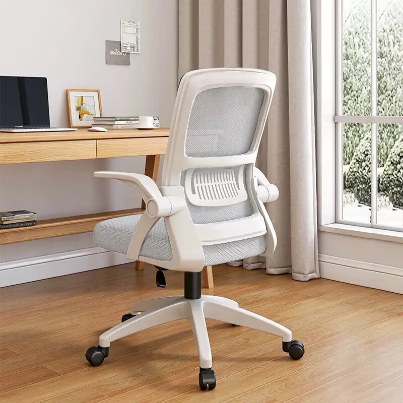【Summer sale】Ergonomic Adjustable Mid-Back Nylon Mesh Swivel Rolling Office Chair for Adults, Lumbar Support, Comfy Arms, WFH Setup, Home Office Study Use, Black