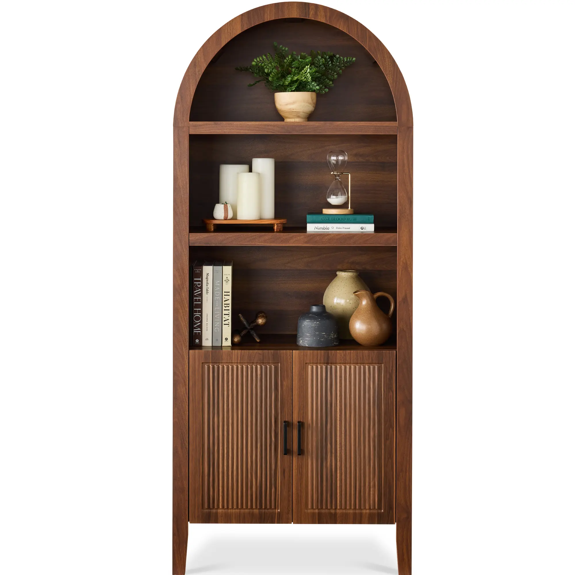 Best Choice Products 72in Arched Storage Cabinet w/ Reeded Cabinet Doors Best Choice Products 72in Arched Storage Cabinet w/ Reeded Cabinet Doors