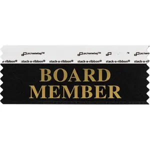 4 Inch Board Member  Foil Badge Ribbons with Adhesive Stick  Name Tag Ribbons for Conferences Meetings Events Trade Shows Pack of 25
