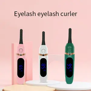 LED Display, 3 Temperature Heated Eyelash Curler, USB Rechargeable Makeup Tool, Designed for Women, White, Gift