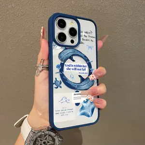 Trendy Magnetic Case for iPhone11/12/13/14/15/16/17/promax Whale Shark Faith MagSafe Ready, Ultra Thin & Shockproof | Cute Pick for Girls