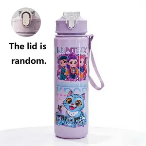 K-Pop Theme Reusable Water Bottle Tumbler with Lid and Straw, 700ML, Durable Plastic, Ideal for School, Travel, Coffee, Halloween Party, Teen Gift