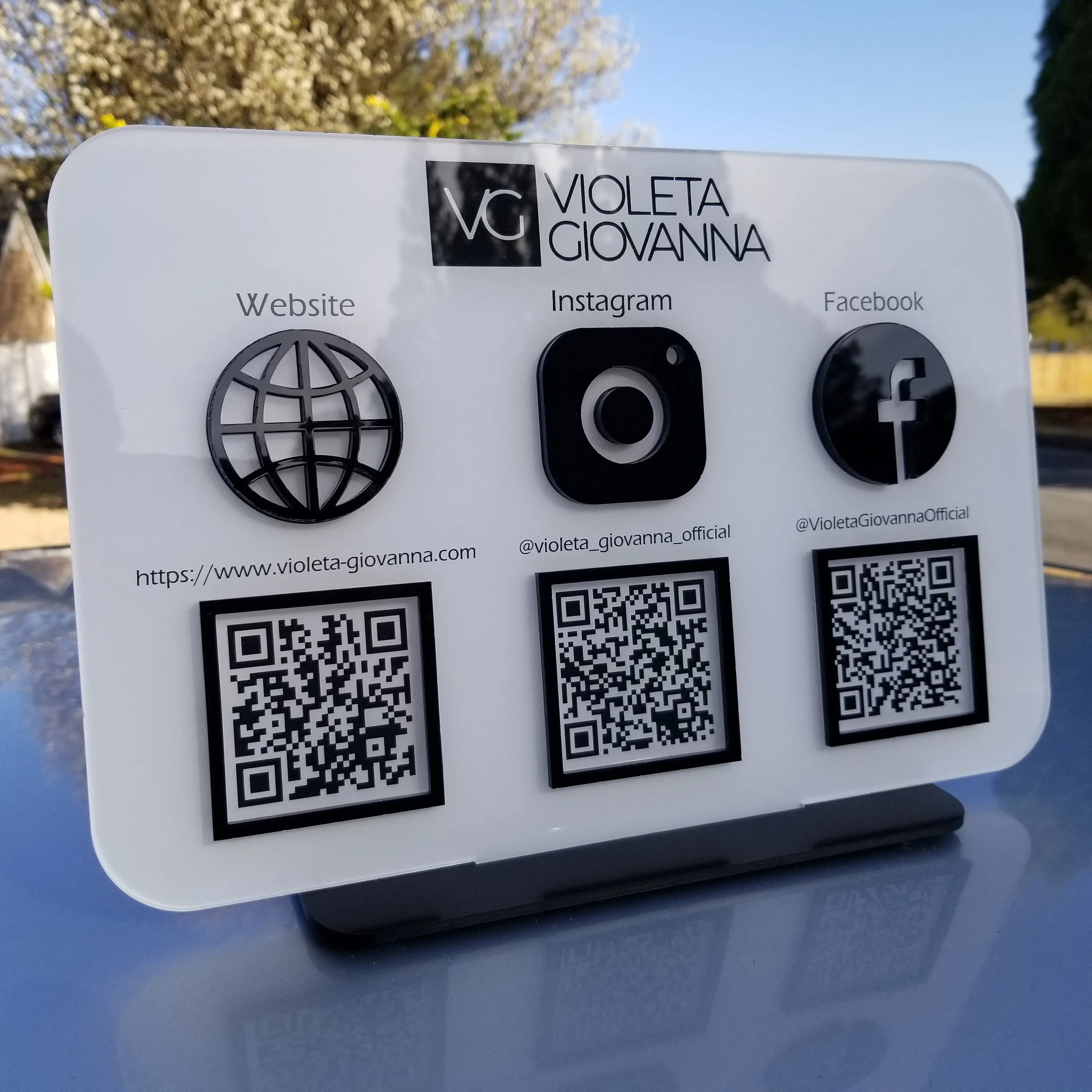 Multi QR Code Instagram Facebook Social Media Sign