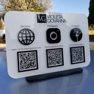 Multi QR Code Instagram Facebook Social Media Sign