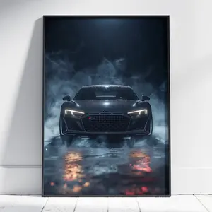 Audi R8 V10 Plus print, Super car poster, Automotive decor, Hyper car poster, Audi poster, German car poster, Audi R8 poster, R8 wall art