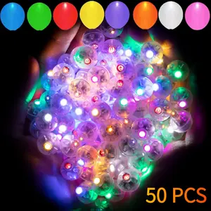 50 Multicolor Mini LED Lights, Waterproof Battery-Powered Balloon Lanterns, Ideal for Home Decor, Festive Parties, Weddings, Birthdays, Christmas, Halloween, Lighted Lantern