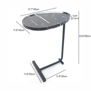 Oval Walnut Side Table Compact Nightstand for Small Spaces Lightweight Easy Move End Table for Living Room Bedroom Versatile Accent Furniture