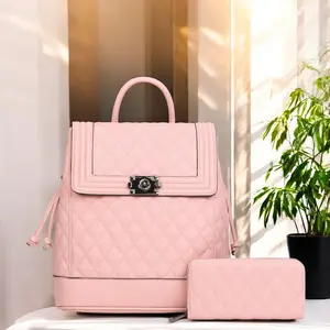 AboutCity Summer Vibe Large Size Backpack Set, Functional Vegan Leather Women Backpack with Adjustable Strap, Ideal for School, Trip, Birthday Gift